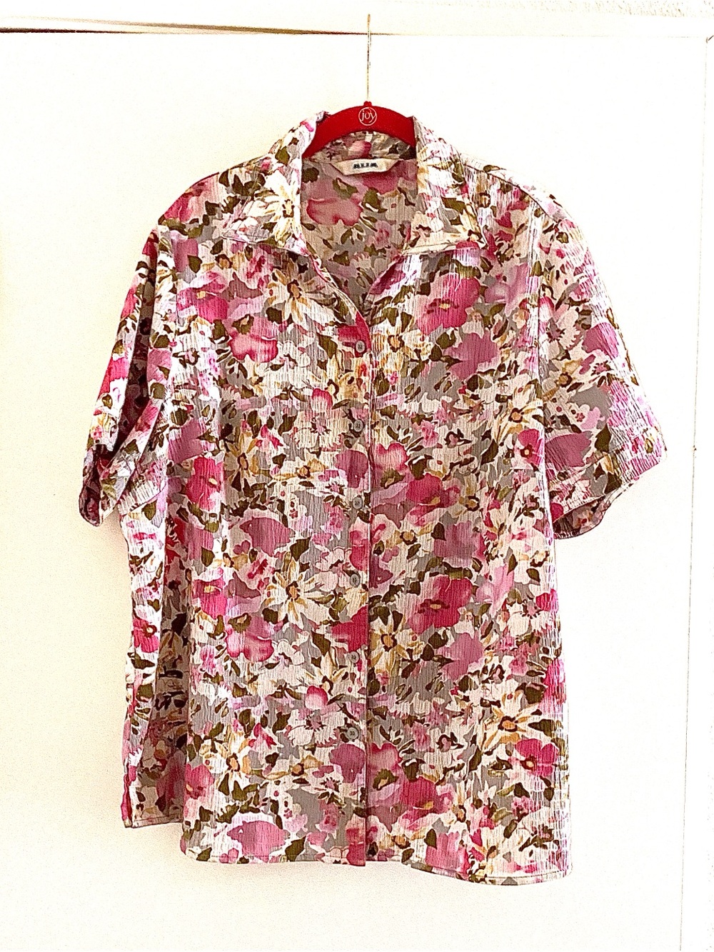 Vintage Tropical Beach Pink Floral Short-Sleeve Shirt